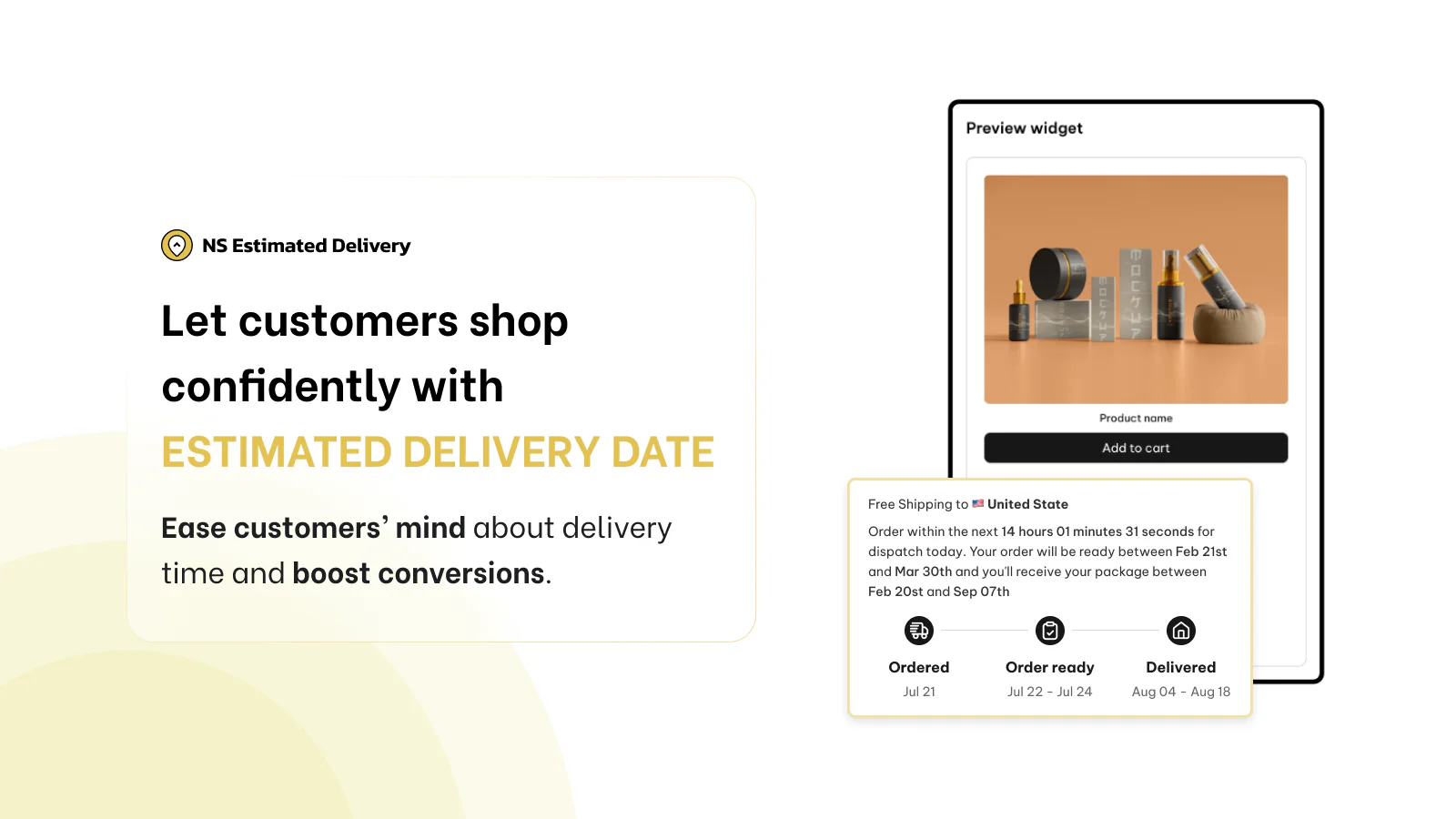 NS Estimated Delivery Date Shopify Apps to Show the Delivery Date on Product Pages